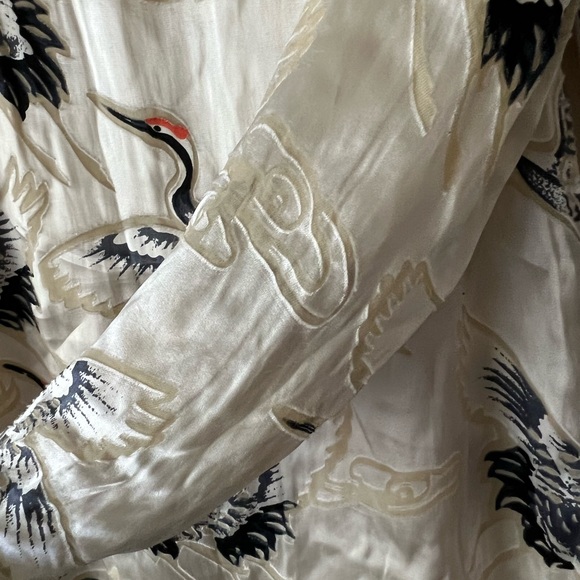 Harlyn Silk and Suede Print Oriental Bird Mini Dress - Picture 6 of 7